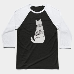 Cat in music sheet Baseball T-Shirt